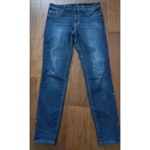 1822 Denim Women's Blue Mid Rise Skinny Stretch Fit Split Hem Jeans Sz 6 30x28